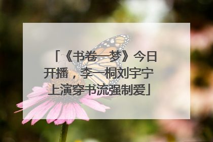 《书卷一梦》今日开播，李一桐刘宇宁上演穿书流强制爱