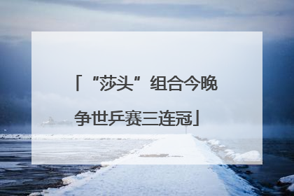 “莎头”组合今晚争世乒赛三连冠