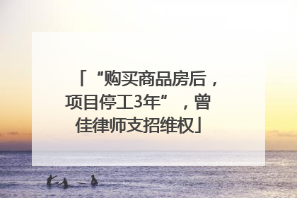 “购买商品房后，项目停工3年”，曾佳律师支招维权