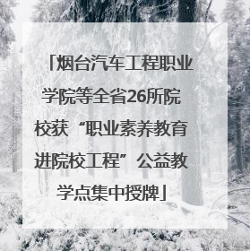 烟台汽车工程职业学院等全省26所院校获“职业素养教育进院校工程”公益教学点集中授牌