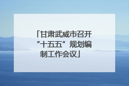 甘肃武威市召开“十五五”规划编制工作会议