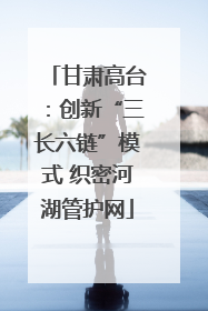 甘肃高台：创新“三长六链”模式 织密河湖管护网