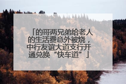 的哥两兄弟给老人的生活费意外被烧，中行友谊大道支行开通兑换“快车道”