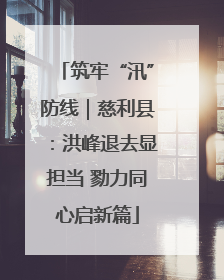 筑牢“汛”防线｜慈利县：洪峰退去显担当 勠力同心启新篇