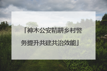 神木公安精耕乡村警务提升共建共治效能