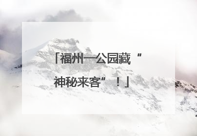 福州一公园藏“神秘来客”！