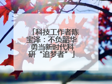 科技工作者陈宝泽：不负韶华 勇当新时代科研“追梦者”