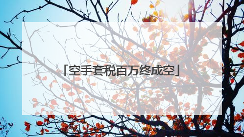 空手套税百万终成空