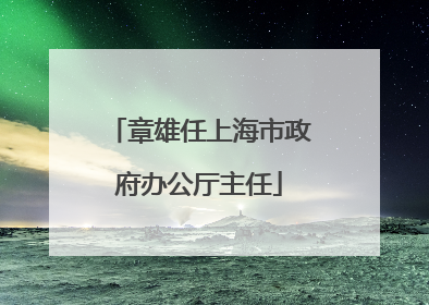 章雄任上海市政府办公厅主任