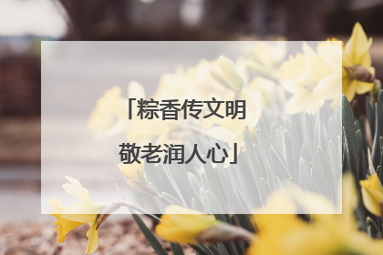 粽香传文明 敬老润人心