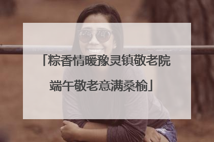 粽香情暖豫灵镇敬老院 端午敬老意满桑榆
