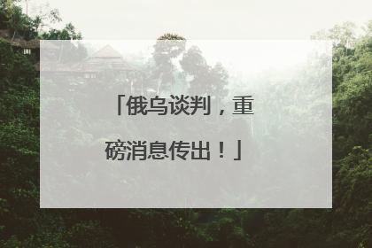俄乌谈判，重磅消息传出！