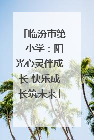 临汾市第一小学：阳光心灵伴成长 快乐成长筑未来