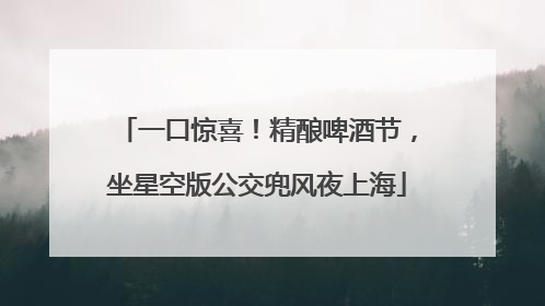 一口惊喜！精酿啤酒节，坐星空版公交兜风夜上海