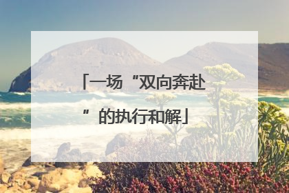 一场“双向奔赴”的执行和解