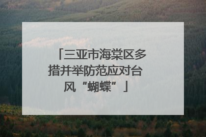 三亚市海棠区多措并举防范应对台风“蝴蝶”