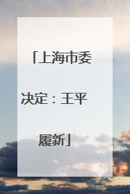 上海市委决定：王平履新