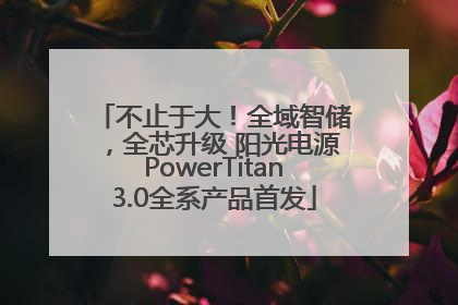 不止于大！全域智储，全芯升级 阳光电源PowerTitan3.0全系产品首发