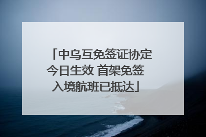 中乌互免签证协定今日生效 首架免签入境航班已抵达