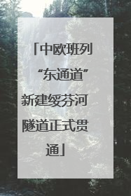 中欧班列“东通道”新建绥芬河隧道正式贯通