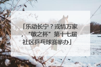 乐动长宁？戎情万家，“敏之杯”第十七届社区乒乓球赛举办