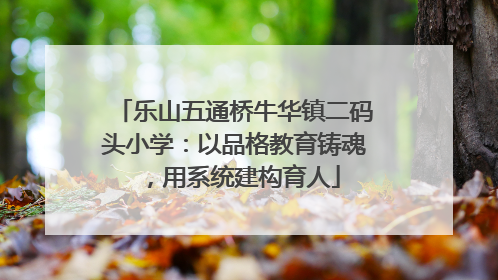 乐山五通桥牛华镇二码头小学：以品格教育铸魂，用系统建构育人