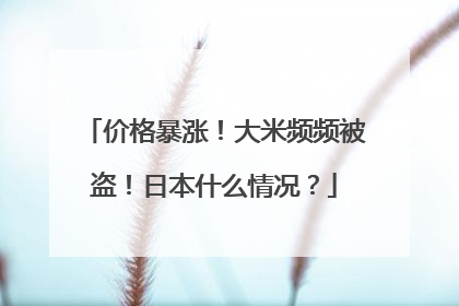 价格暴涨！大米频频被盗！日本什么情况？