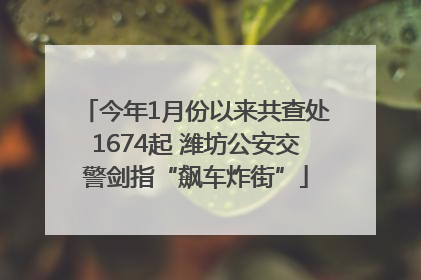 今年1月份以来共查处1674起 潍坊公安交警剑指“飙车炸街”