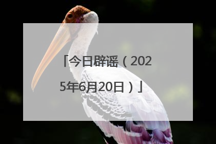 今日辟谣（2025年6月20日）