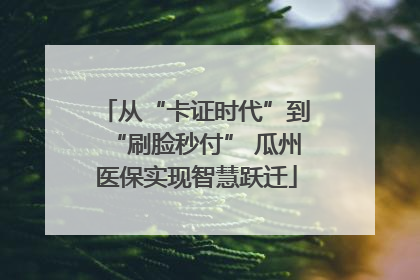 从“卡证时代”到“刷脸秒付” 瓜州医保实现智慧跃迁