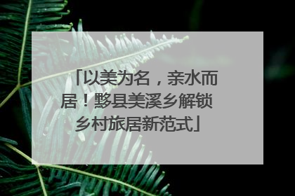以美为名，亲水而居！黟县美溪乡解锁乡村旅居新范式
