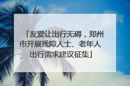 友爱让出行无碍，郑州市开展残障人士、老年人出行需求建议征集