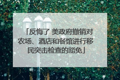 反悔了 美政府撤销对农场、酒店和餐馆进行移民突击检查的豁免
