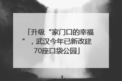 升级“家门口的幸福”，武汉今年已新改建70座口袋公园