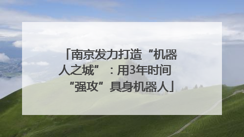 南京发力打造“机器人之城”：用3年时间“强攻”具身机器人