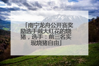 南宁龙舟公开赛奖励选手戴大红花的烧猪，选手：前三名实现烧猪自由