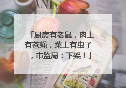厨房有老鼠，肉上有苍蝇，菜上有虫子，市监局：下架！