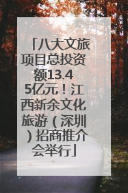 八大文旅项目总投资额13.45亿元！江西新余文化旅游（深圳）招商推介会举行