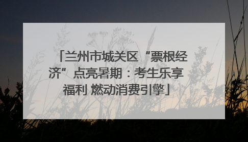 兰州市城关区“票根经济”点亮暑期：考生乐享福利 燃动消费引擎