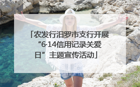 农发行汨罗市支行开展“6·14信用记录关爱日”主题宣传活动