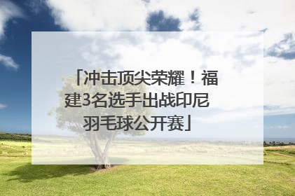 冲击顶尖荣耀！福建3名选手出战印尼羽毛球公开赛