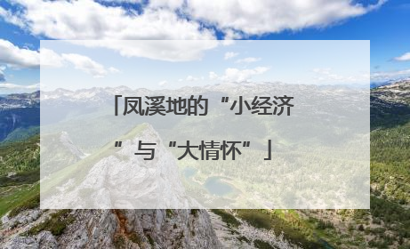 凤溪地的“小经济”与“大情怀”