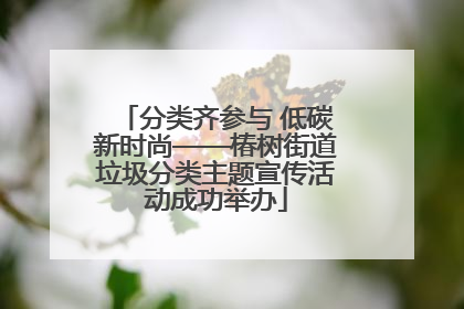 分类齐参与 低碳新时尚——椿树街道垃圾分类主题宣传活动成功举办