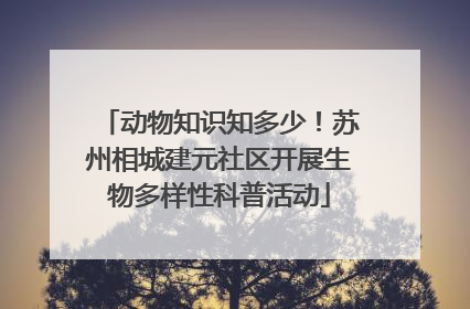 动物知识知多少！苏州相城建元社区开展生物多样性科普活动