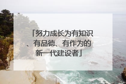 努力成长为有知识、有品德、有作为的新一代建设者