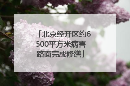 北京经开区约6500平方米病害路面完成修缮