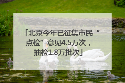 北京今年已征集市民“点检”意见4.5万次，抽检1.8万批次