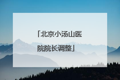 北京小汤山医院院长调整