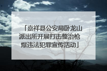 嘉祥县公安局卧龙山派出所开展打击整治枪爆违法犯罪宣传活动