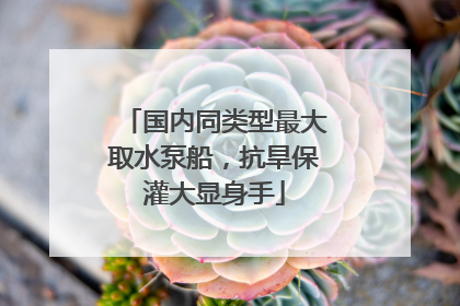 国内同类型最大取水泵船，抗旱保灌大显身手
